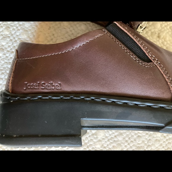 Josef Seibel Brown Leather Slip-on Zipper front Women’s Size 40 - Picture 8 of 12